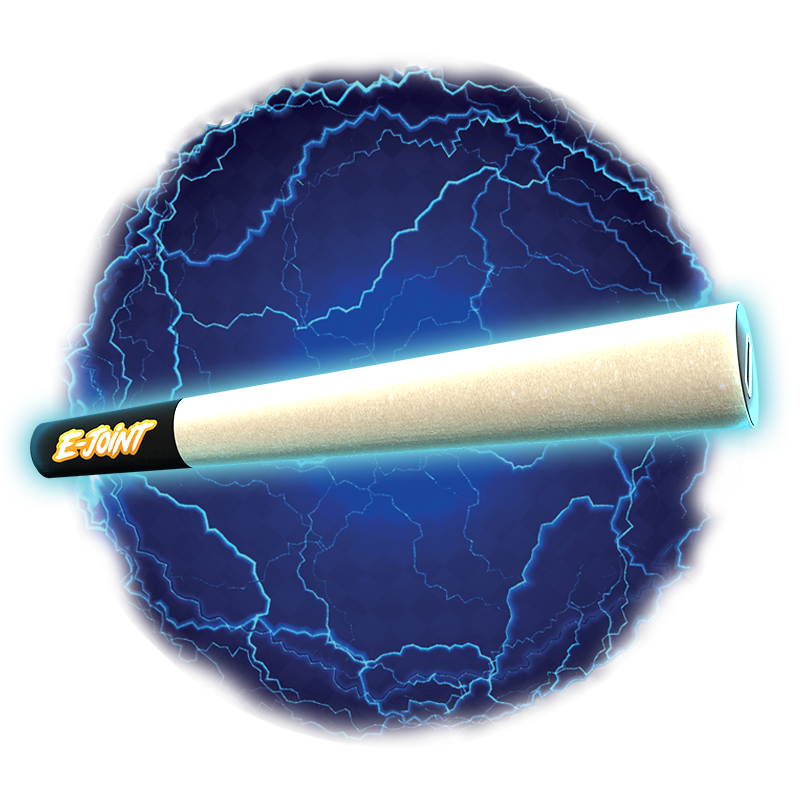 An Electronic Joint vape device glowing over an electric field.