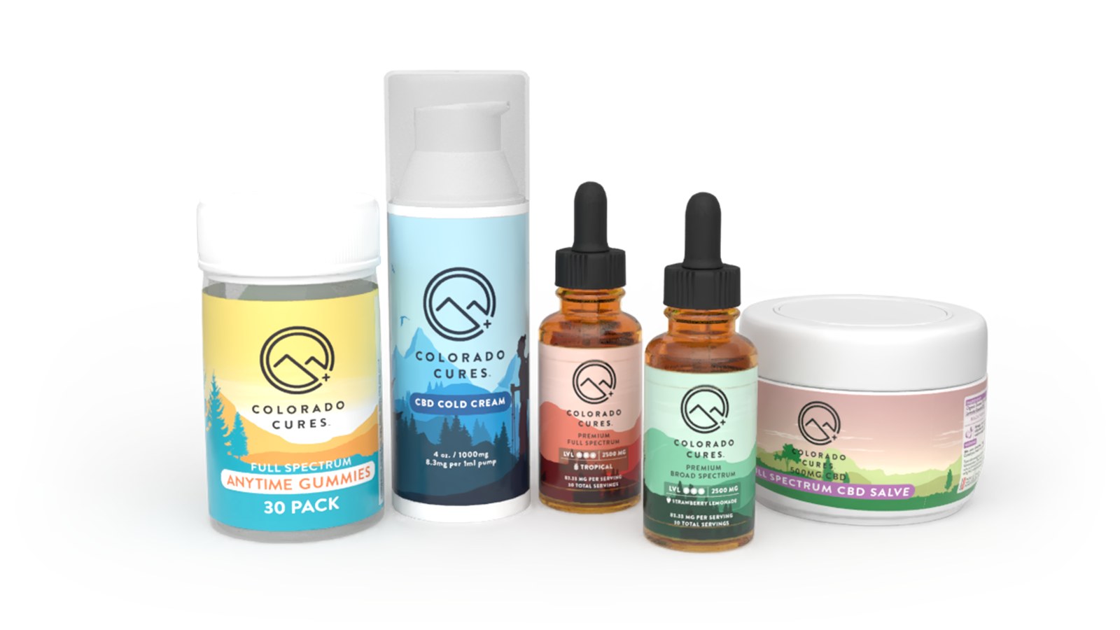 An array of Colorado Cures CBD products