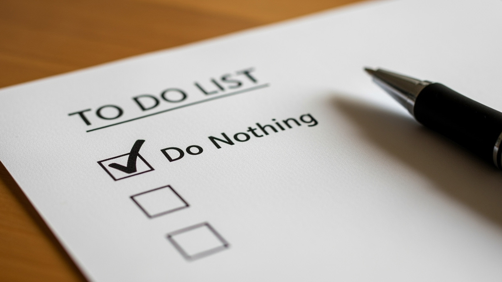 to-do list with Do Nothing checked off